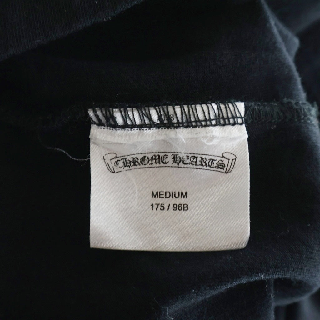 CHROME HEARTS(クロムハーツ) STRIPE LOGO L/S TEE ストライプ ロゴ ロングスリーブTシャツ スクロールラベル カットソー ブラック/ピンク