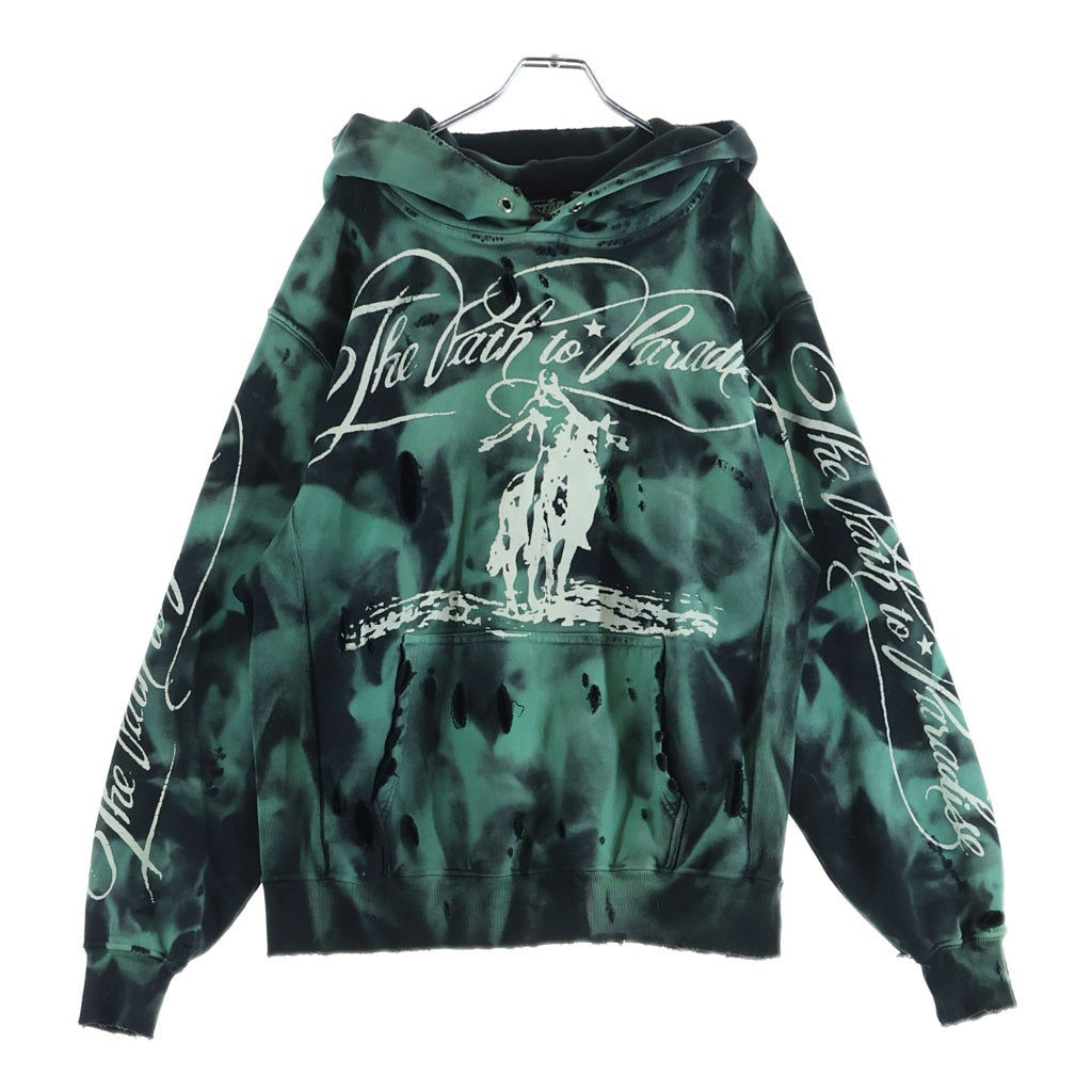 NO BRAND(ノーブランド) hellstar Marble Paradise hoodie ヘルスター マーブル パラダイス フーディー パーカー グリーン/ブラック