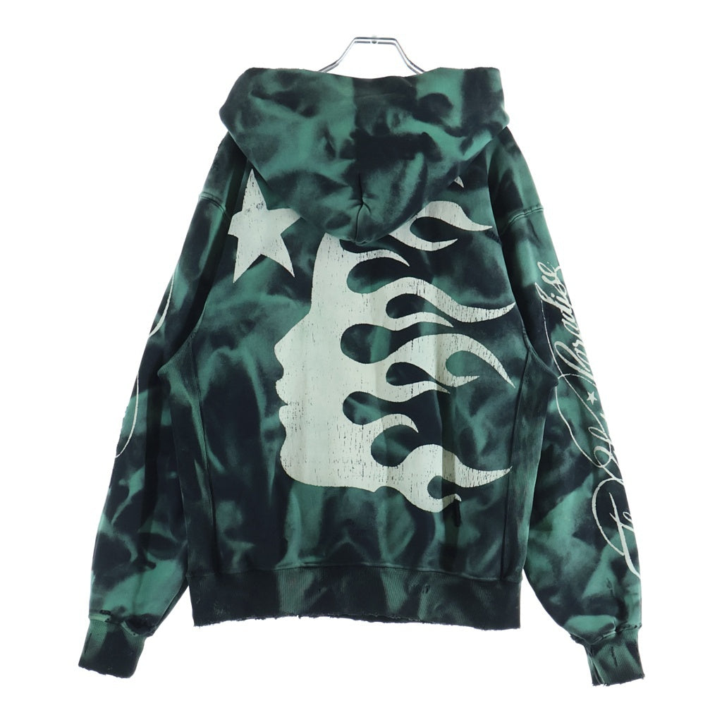 NO BRAND(ノーブランド) hellstar Marble Paradise hoodie ヘルスター マーブル パラダイス フーディー パーカー グリーン/ブラック