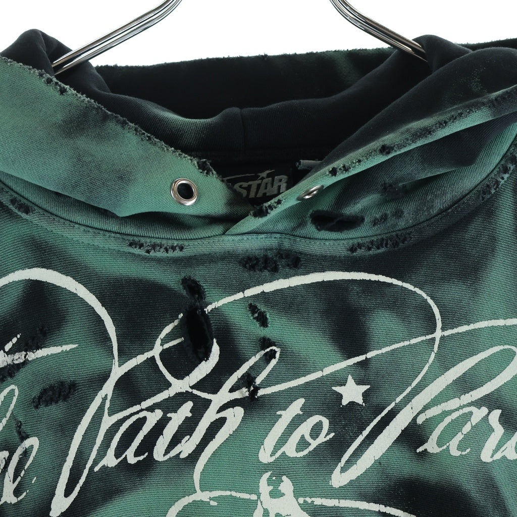 NO BRAND(ノーブランド) hellstar Marble Paradise hoodie ヘルスター マーブル パラダイス フーディー パーカー グリーン/ブラック