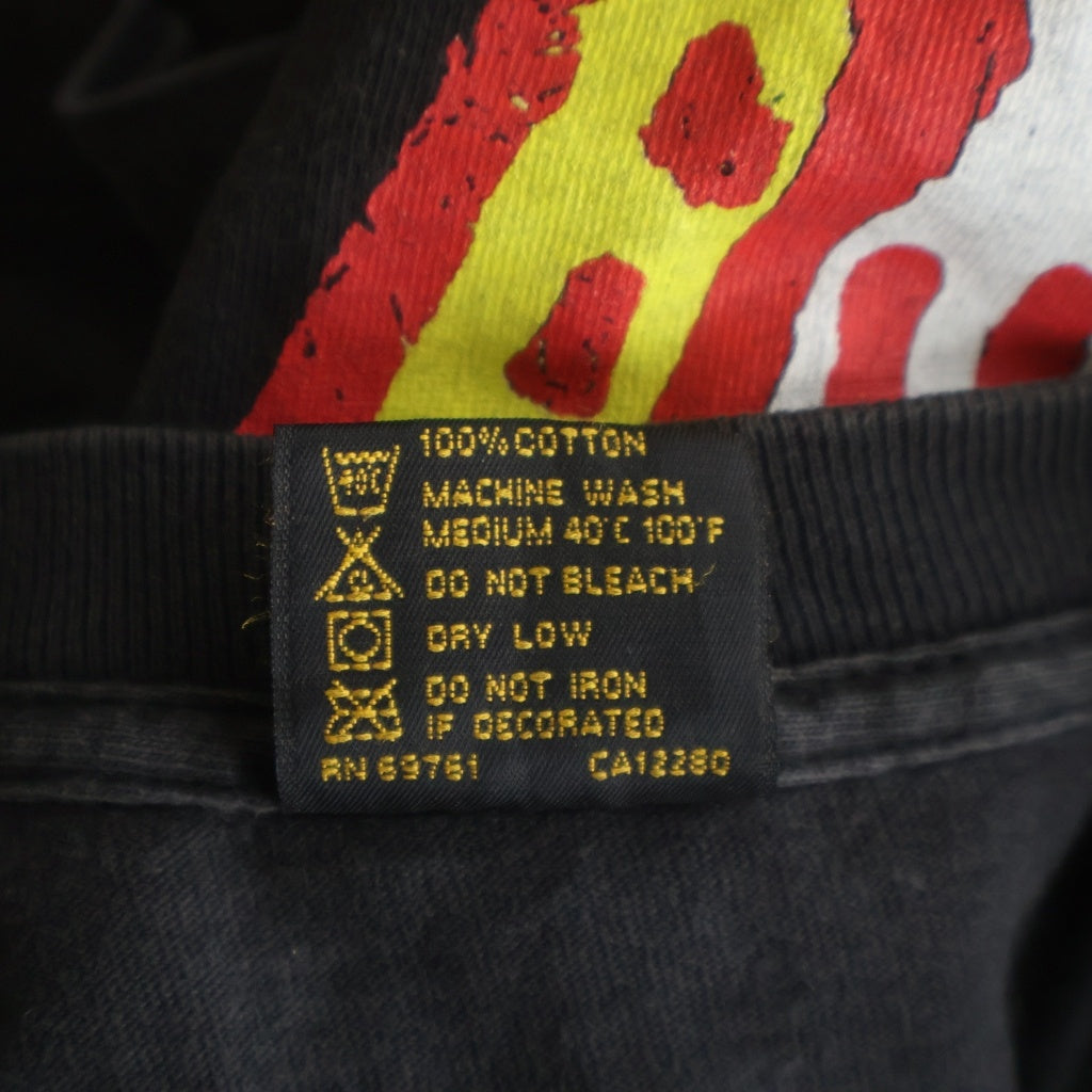 VINTAGE(ヴィンテージ) 90s The Rolling Stones ローリング ストーンズ BROCKUM ブロッカムボディ クルーネック半袖Tシャツ ブラック