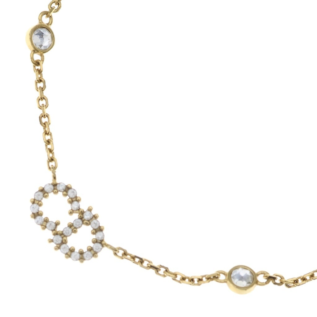 Christian Dior(クリスチャンディオール) Clair D Lune クレール ディー リュヌ CDロゴ ラインストーン チェーン ネックレス ゴールド レディース