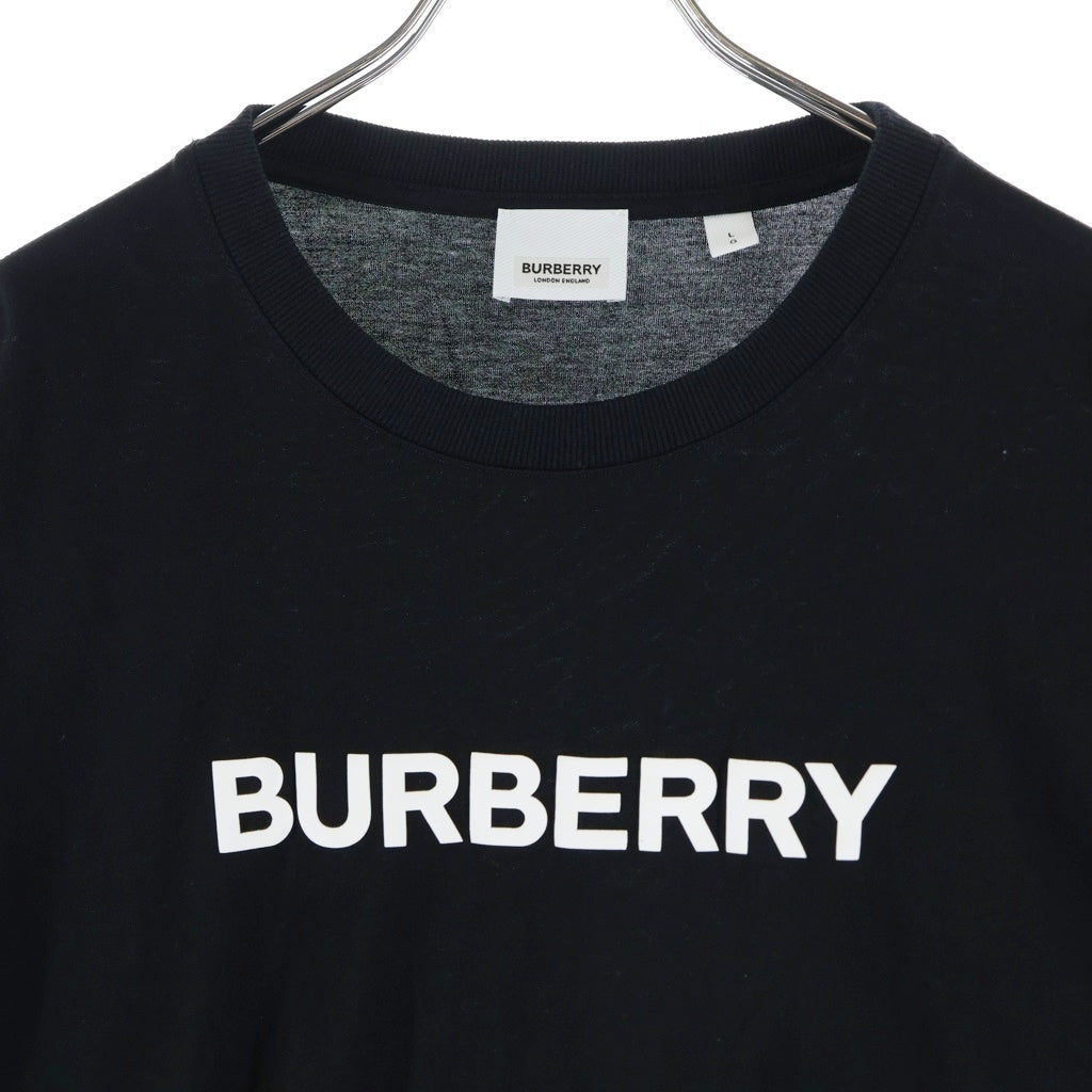 BURBERRY(バーバリー) ロゴプリント コットン クルーネック カットソー ブラック 8055307