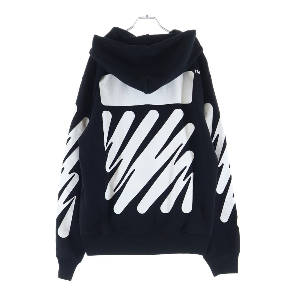OFF-WHITE(オフホワイト) 22SS WAVE DIAG SLIM HOODIE ウェーブ ダイアグ スリム フーディー パーカー ブラック OMBB097S22FLE009