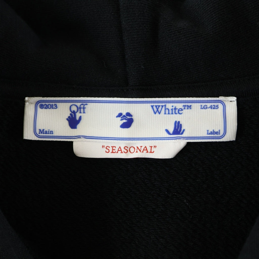 OFF-WHITE(オフホワイト) 22SS WAVE DIAG SLIM HOODIE ウェーブ ダイアグ スリム フーディー パーカー ブラック OMBB097S22FLE009