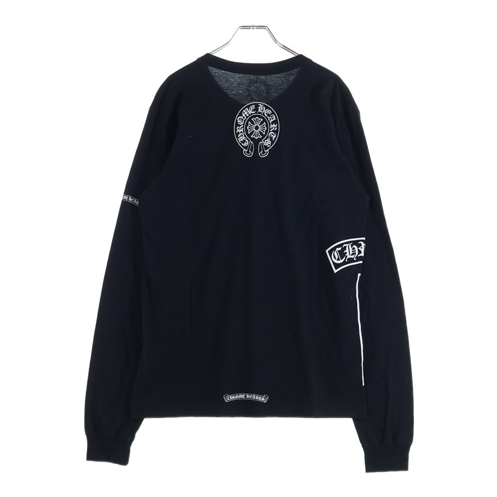 CHROME HEARTS(クロムハーツ) CH L S 1 サイドTバーロゴ プリント 長袖Tシャツ カットソー ブラック