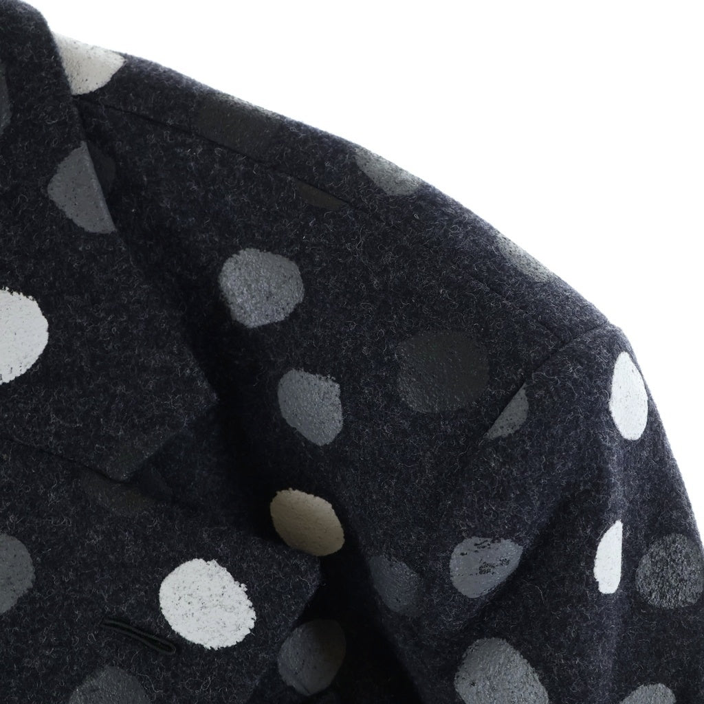 LOUIS VUITTON(ルイヴィトン) 23SS ×YK Painted Dots Jacket RM231H XK4 HOC30E ×草間彌生 ペインテッド ドット柄ジャケット ウールチェスターコート グレー