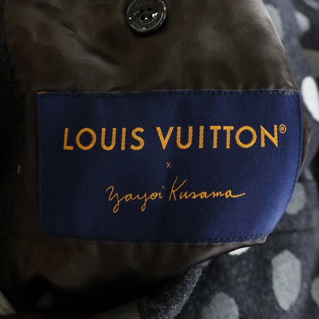 LOUIS VUITTON(ルイヴィトン) 23SS ×YK Painted Dots Jacket RM231H XK4 HOC30E ×草間彌生 ペインテッド ドット柄ジャケット ウールチェスターコート グレー