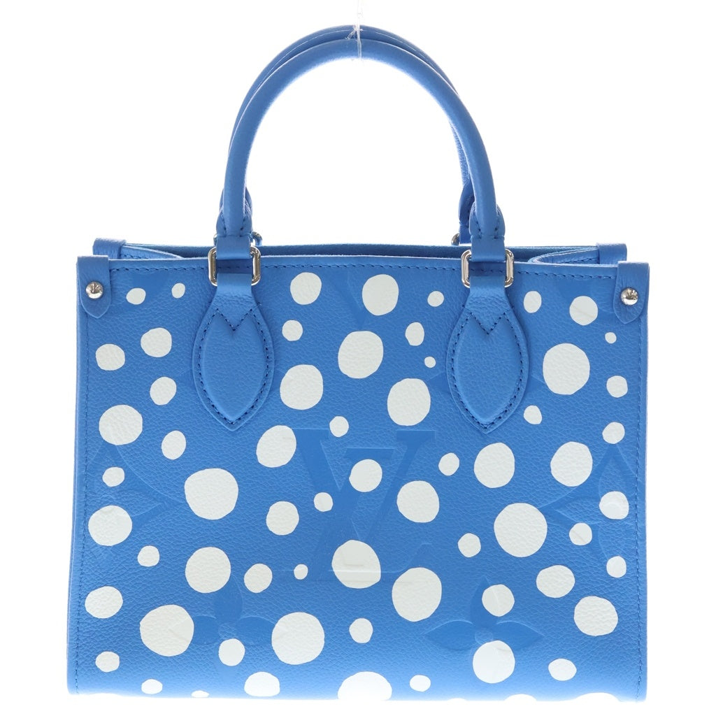 LOUIS VUITTON(ルイヴィトン) ×YK OnThe Go PM Leather Handbag M46424 ×草間彌生 オンザゴー PM モノグラムレザー2WAYハンドバッグ ブルー レディース