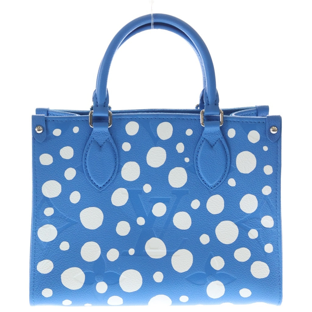 LOUIS VUITTON(ルイヴィトン) ×YK OnThe Go PM Leather Handbag M46424 ×草間彌生 オンザゴー PM モノグラムレザー2WAYハンドバッグ ブルー レディース