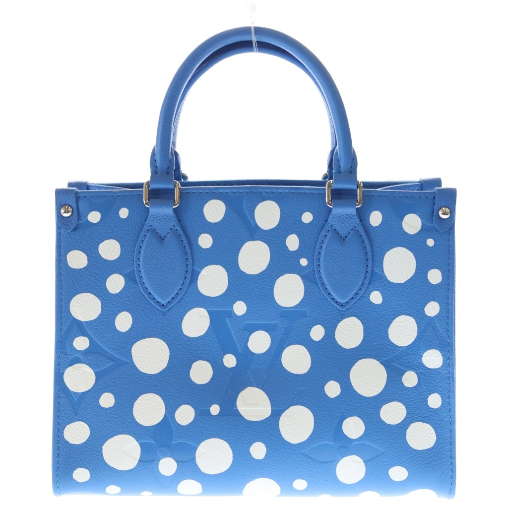 LOUIS VUITTON(ルイヴィトン) ×YK OnThe Go PM Leather Handbag M46424 ×草間彌生 オンザゴー PM モノグラムレザー2WAYハンドバッグ ブルー レディース