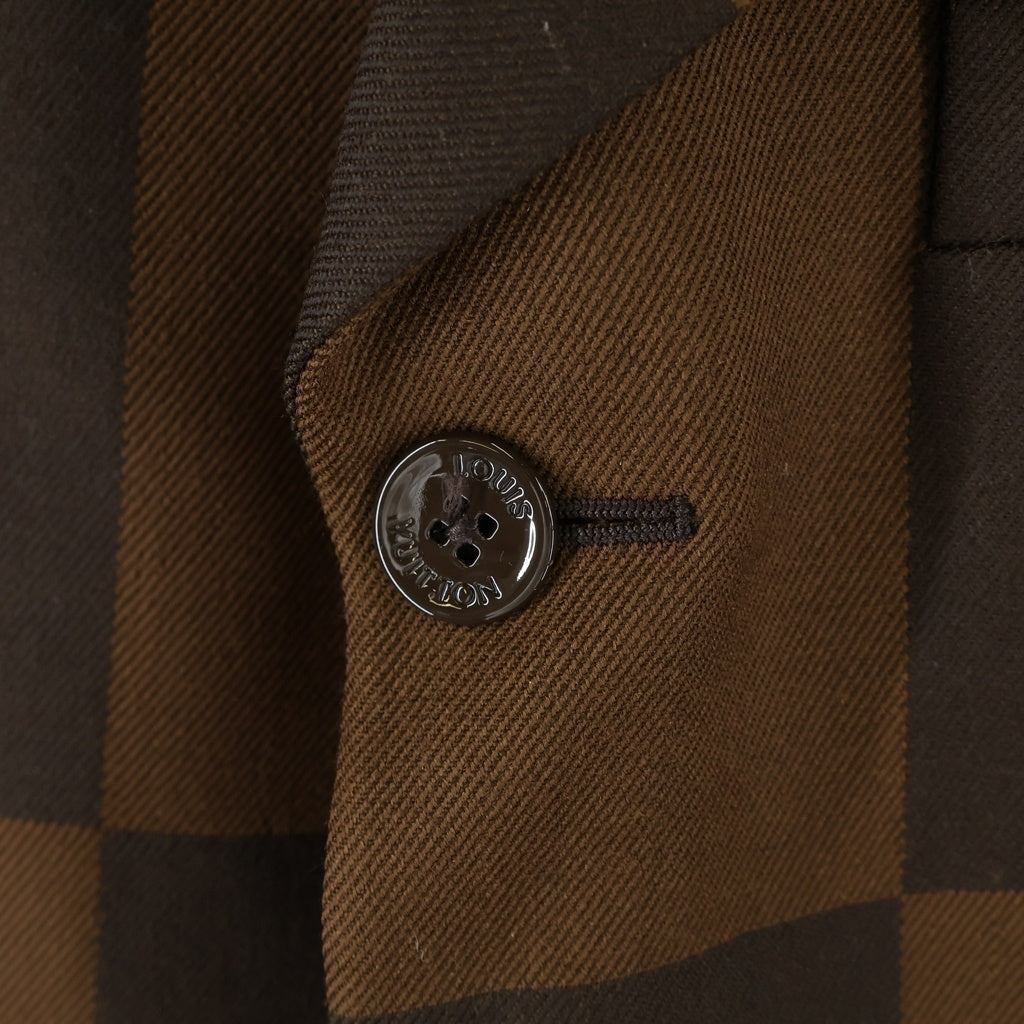 LOUIS VUITTON(ルイヴィトン) 20AW ×NIGO Damier Giant Jacket RM202M UTK HJJ02E ×ニゴ ダミエ ジャイアントテーラードジャケット ブラウン
