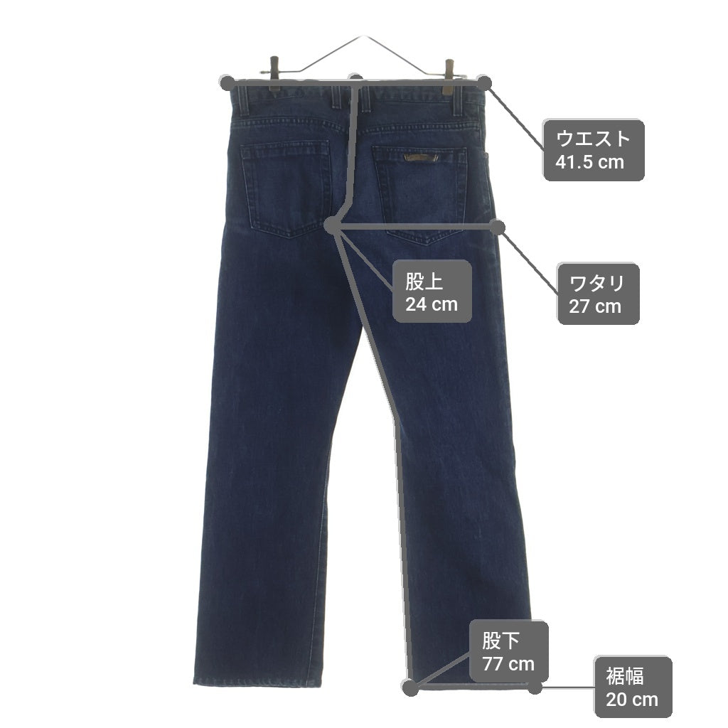 CHROME HEARTS(クロムハーツ) CRS BTN DENIM PANTS クロスボールボタン スクロールラベル ボタンフライデニムパンツ インディゴ