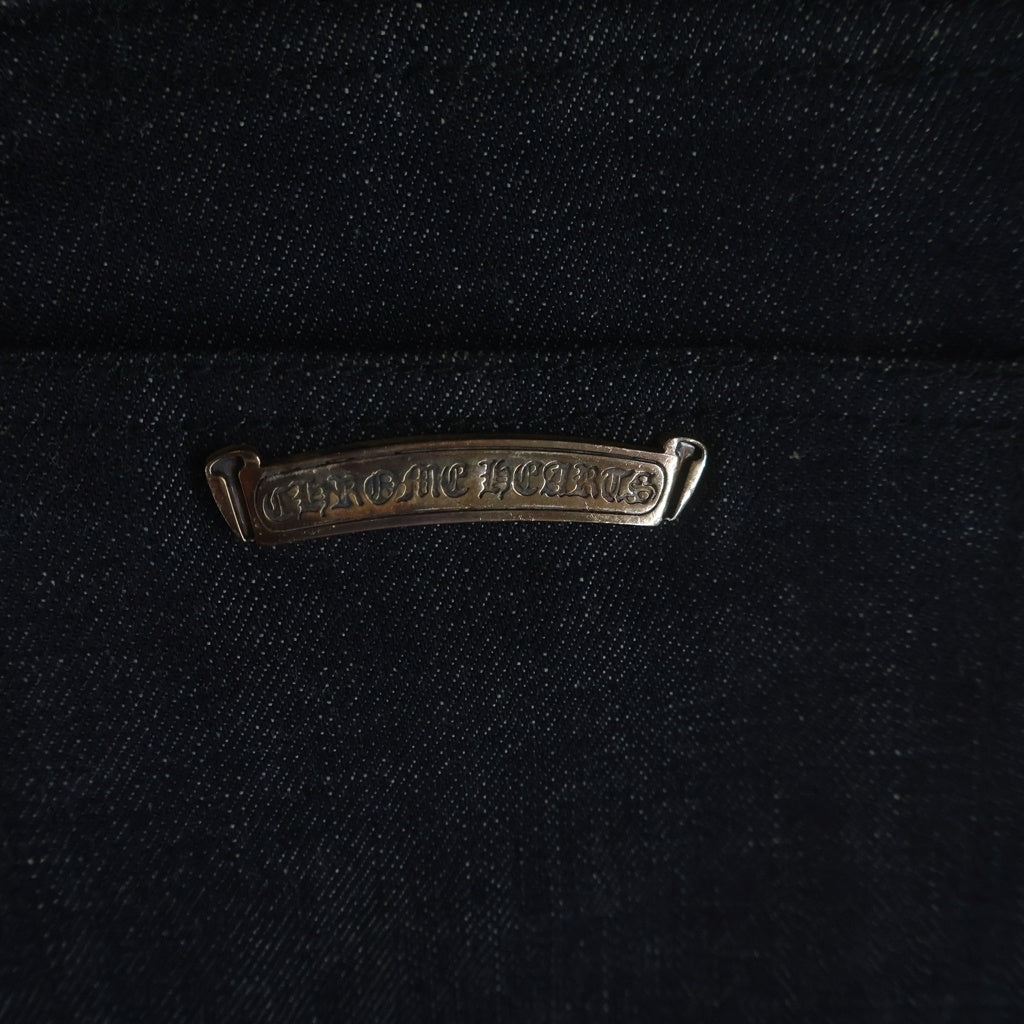 CHROME HEARTS(クロムハーツ) CRS BTN DENIM PANTS クロスボールボタン スクロールラベル ボタンフライデニムパンツ インディゴ