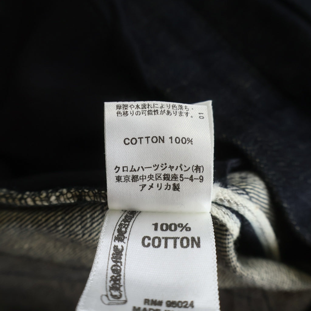 CHROME HEARTS(クロムハーツ) CRS BTN DENIM PANTS クロスボールボタン スクロールラベル ボタンフライデニムパンツ インディゴ