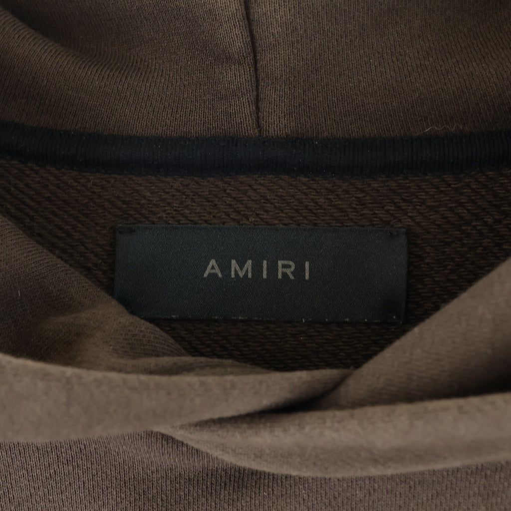 AMIRI(アミリ) Logo Print Cropped Pullover Hoodie SR3GU0031SMRSTH1 ロゴプリントフーディ スウェットパーカー ブラウン
