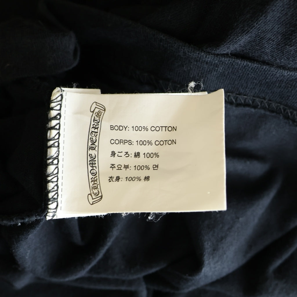 CHROME HEARTS(クロムハーツ) Back Cross Horseshoe L/S Tee バッククロス ホースシュープリント長袖Tシャツ ブラック/ホワイト