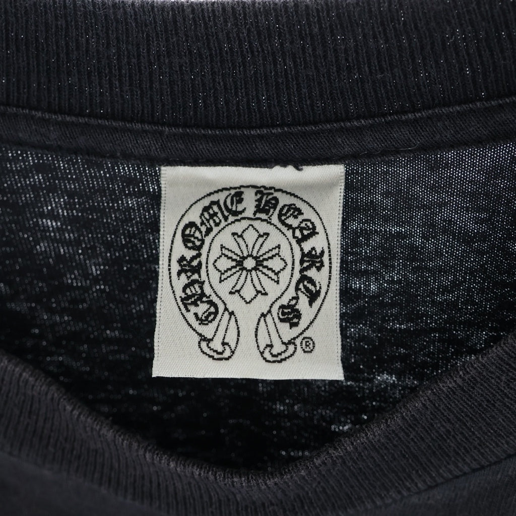 CHROME HEARTS(クロムハーツ) OLD NEW YORK FLRL CRS HORSESHOE L/S TEE オールド ニューヨーク限定 ダブルフローラルプリント長袖Tシャツ ブラック/レッド