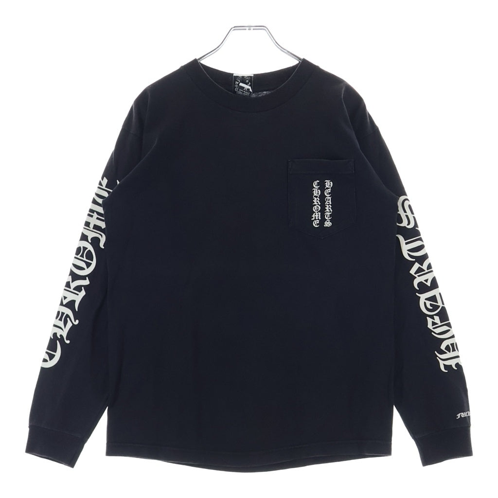 CHROME HEARTS(クロムハーツ) OLD CH LOGO L/S TEE オールド CHロゴ バックスクロールプリント長袖Tシャツ ブラック/ホワイト