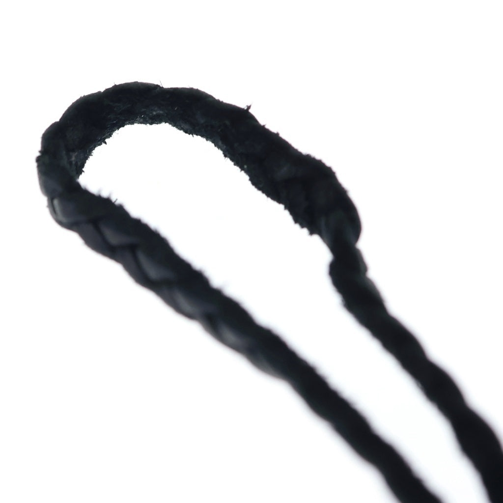CHROME HEARTS(クロムハーツ) LEATHER BRAID ネックレス レザーブレイド ボロチップネックレス ブラック/シルバー