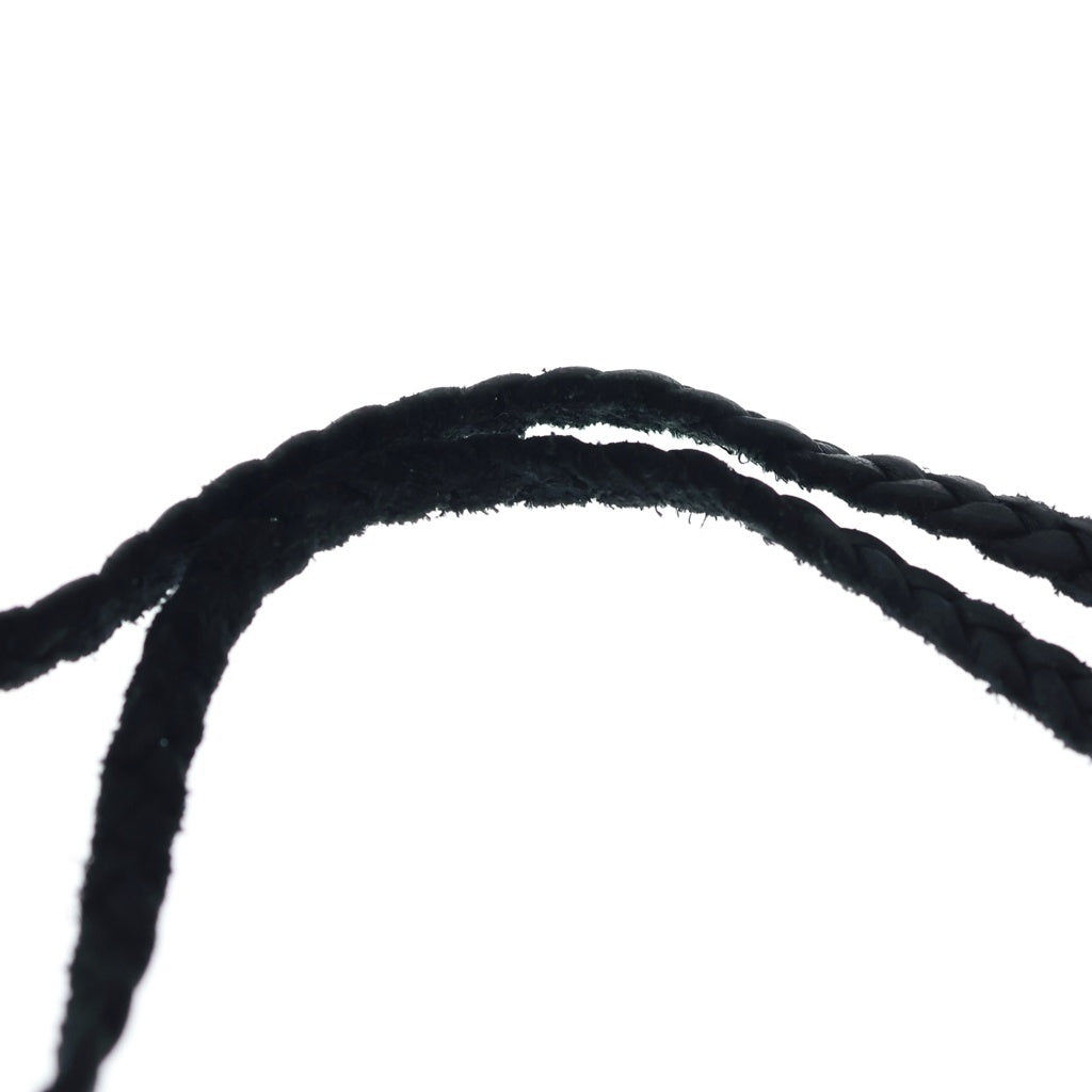 CHROME HEARTS(クロムハーツ) LEATHER BRAID ネックレス レザーブレイド ボロチップネックレス ブラック/シルバー