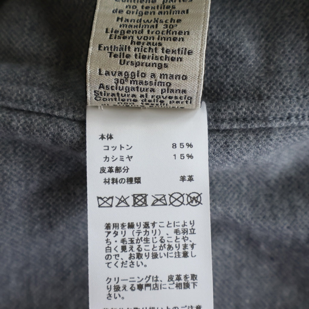 HERMES(エルメス) 25SS カシミヤ混 レザーポケットコットン半袖Tシャツ