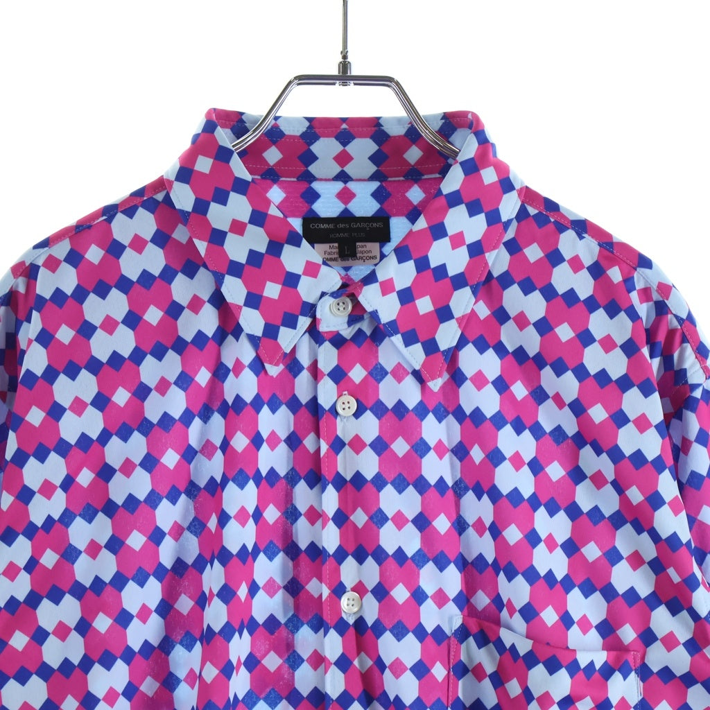 COMME des GARCONS(コムデギャルソン) 26SS HOMME PLUS オムプリュス 花柄長袖シャツ ピンク