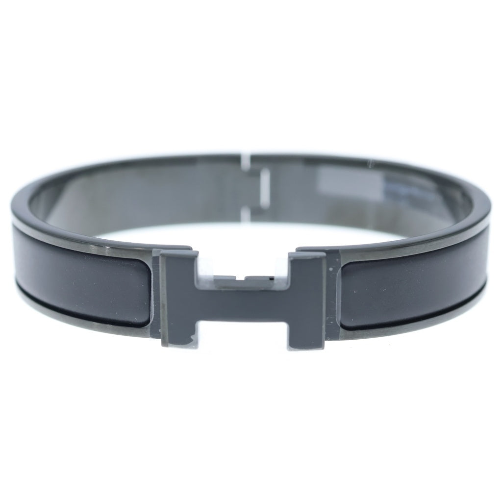 HERMES(エルメス) クリックH ロゴ エナメル バングル ブレスレット ブラック