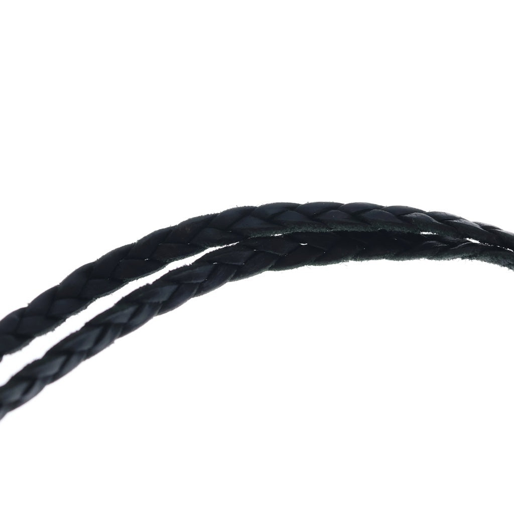 CHROME HEARTS(クロムハーツ) LEATHER BRAID SCROLL ネックレス レザーブレイドネックレス ブラック/シルバー BCA377