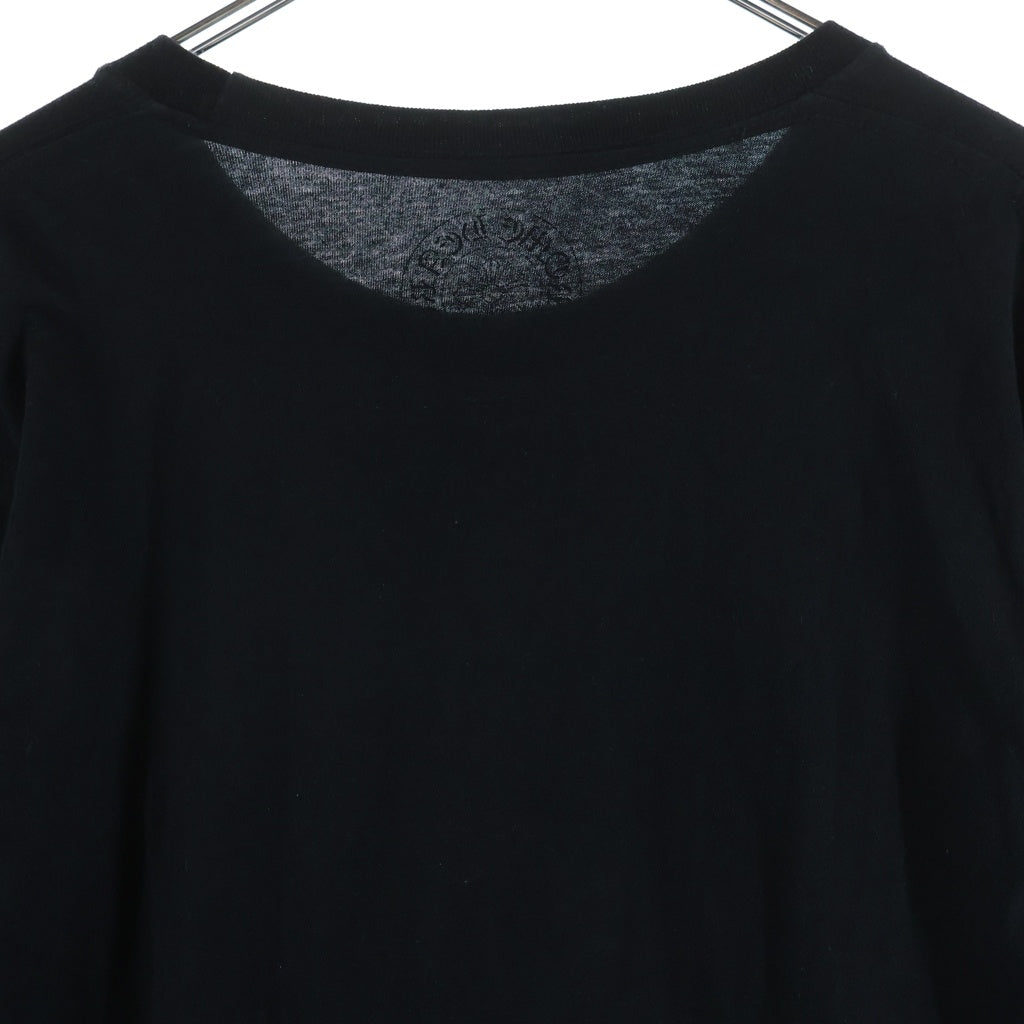 CHROME HEARTS(クロムハーツ) CH LS NECK LOGO ネックロゴプリント 袖ロゴ 長袖Tシャツ ロングスリーブカットソー ブラック/ブルー