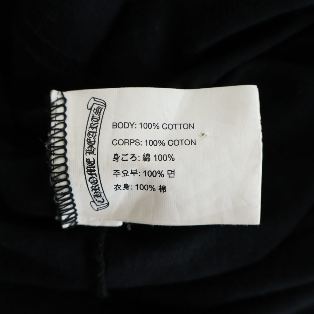 CHROME HEARTS(クロムハーツ) CH LS NECK LOGO ネックロゴプリント 袖ロゴ 長袖Tシャツ ロングスリーブカットソー ブラック/ブルー