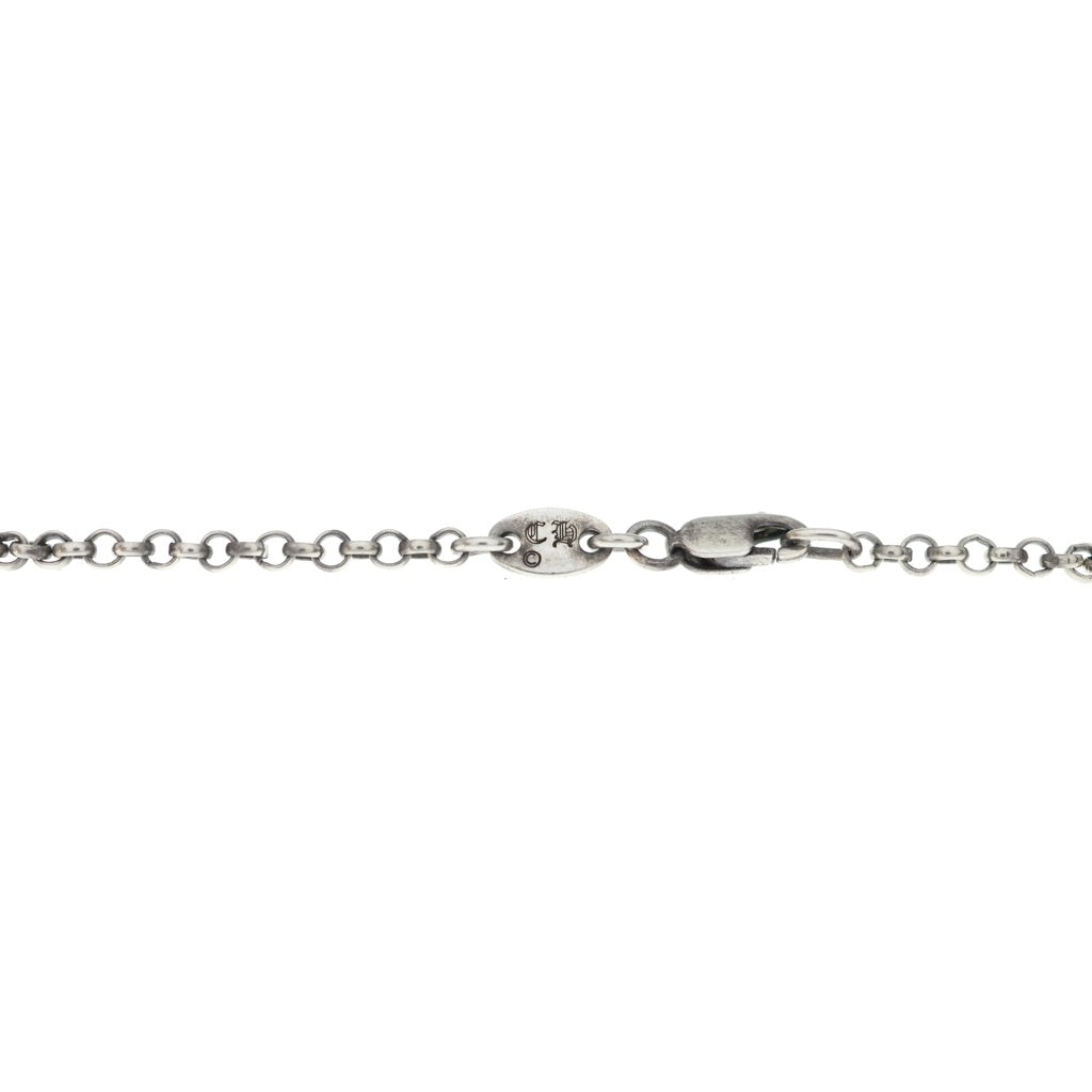 CHROME HEARTS(クロムハーツ) 18inch SAFETY PIN R18 1DIAセーフティピンロールチェーン 1ダイヤ チェーンネックレス シルバー