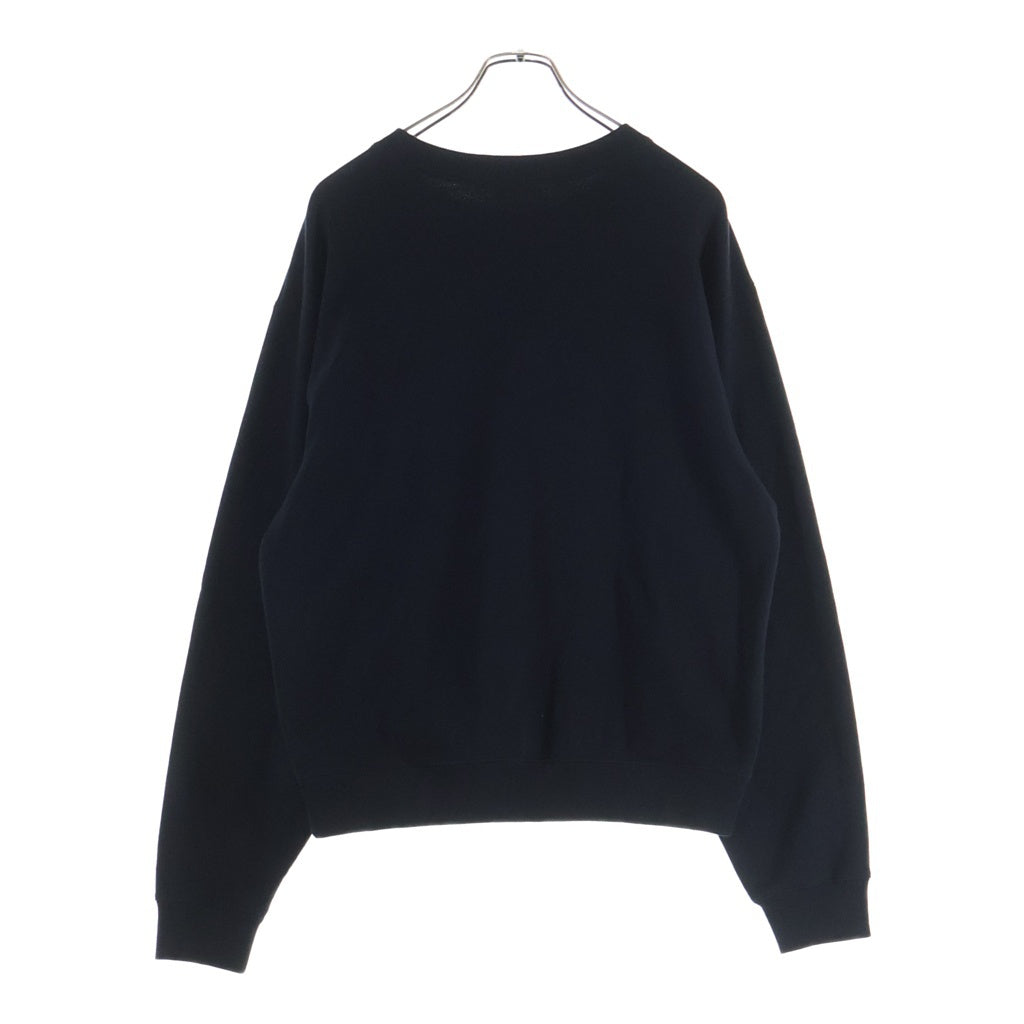 CELINE(セリーヌ) カレッジロゴ フロッキープリント クルーネック長袖スウェットトレーナー RY030670Q.38AW ブラック