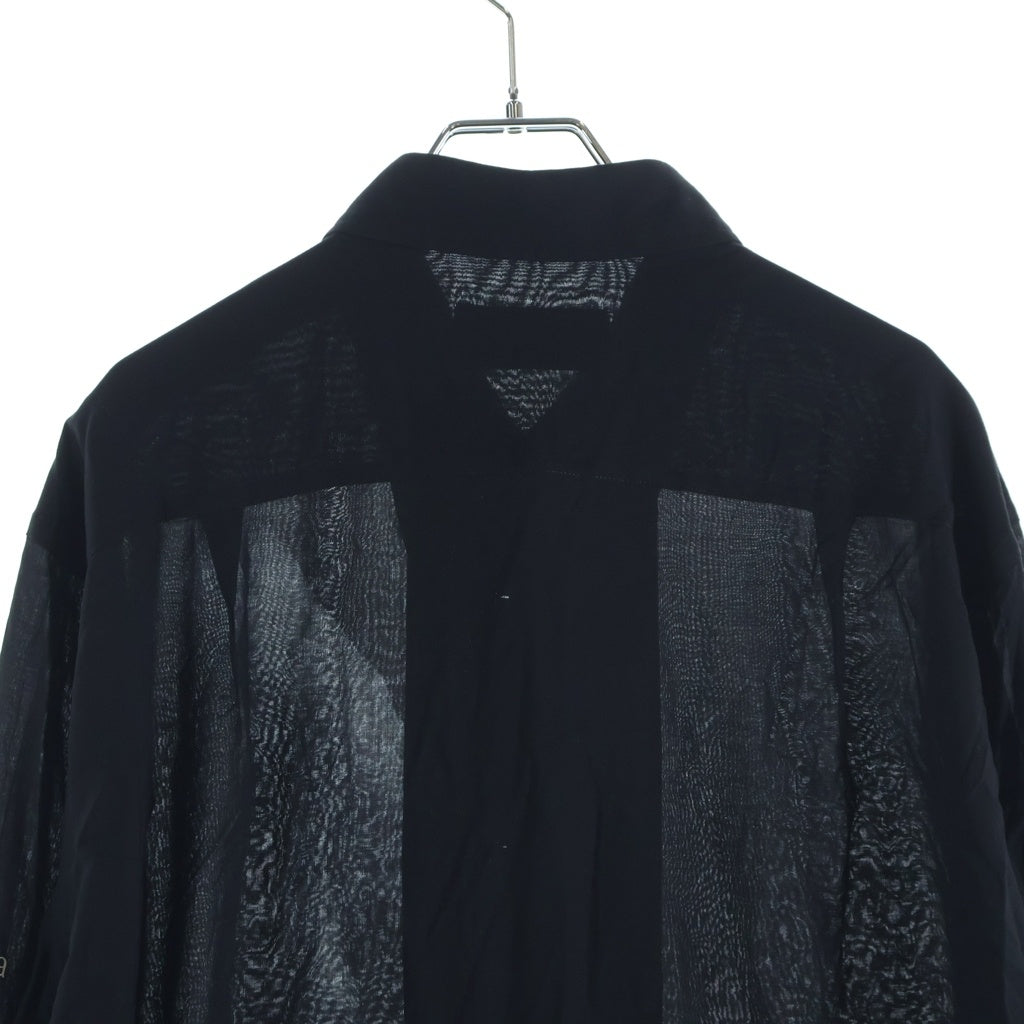 WILDSIDE YOHJI YAMAMOTO(ワイルドサイド ヨウジ ヤマモト) ×内田すずめ Suzume Uchida Rayon Shirt ふたつの手 ブラック WL-B15-252