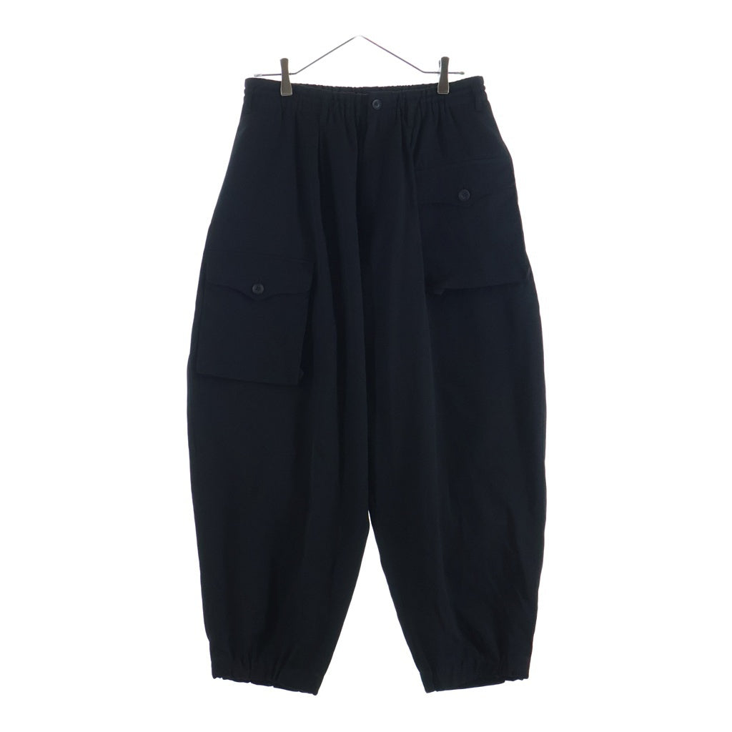 Yohji Yamamoto POUR HOMME(ヨウジヤマモト プールオム) WOOL GABARDINE SIDE TUCK POCKET PANTS ウールギャバジンサイドタックポケットパンツ ブラック HM-P08-100
