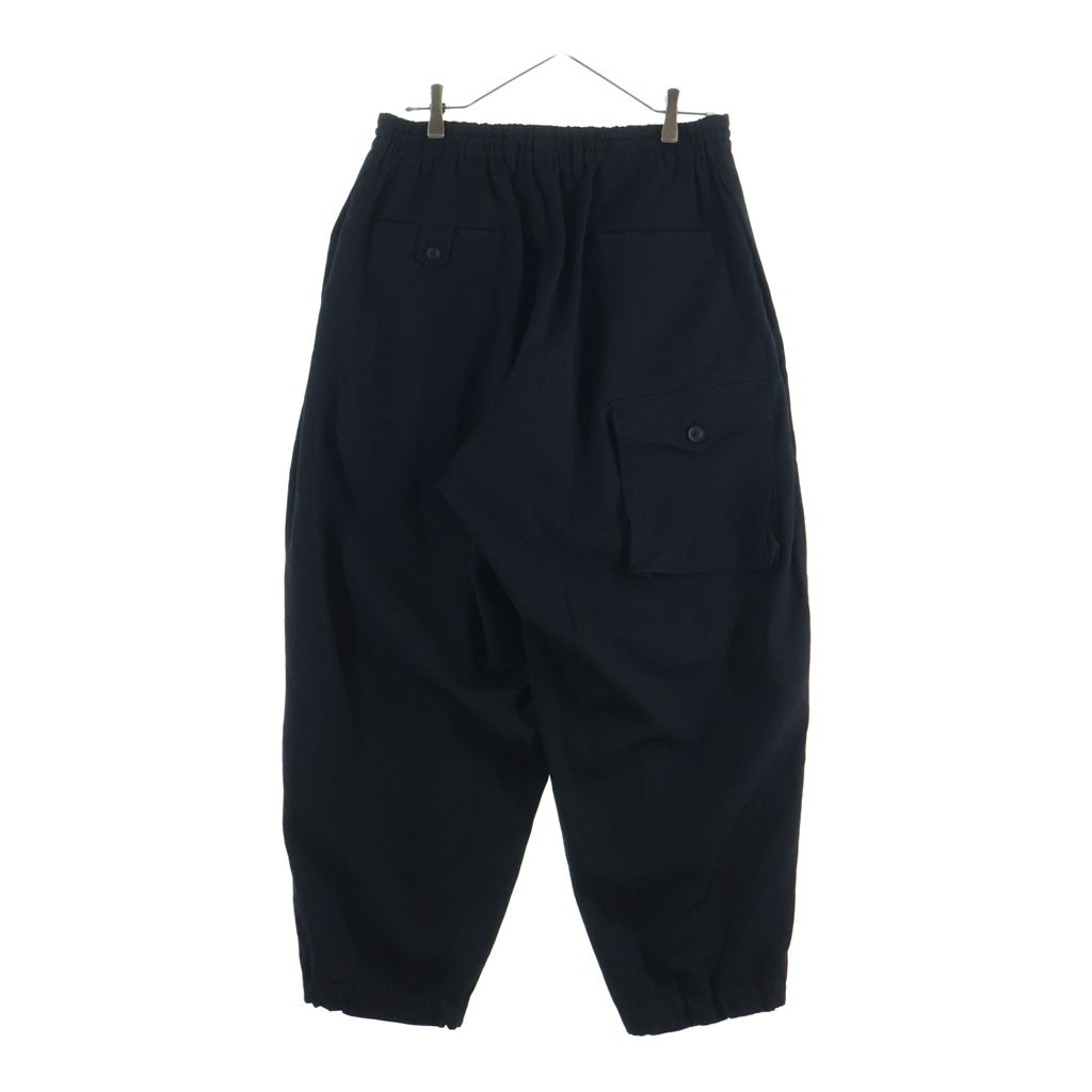 Yohji Yamamoto POUR HOMME(ヨウジヤマモト プールオム) WOOL GABARDINE SIDE TUCK POCKET PANTS ウールギャバジンサイドタックポケットパンツ ブラック HM-P08-100