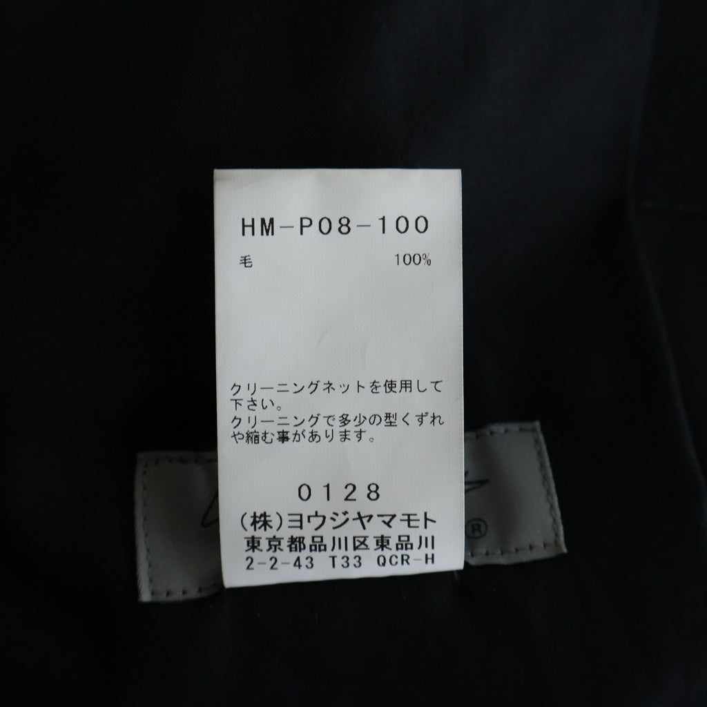 Yohji Yamamoto POUR HOMME(ヨウジヤマモト プールオム) WOOL GABARDINE SIDE TUCK POCKET PANTS ウールギャバジンサイドタックポケットパンツ ブラック HM-P08-100