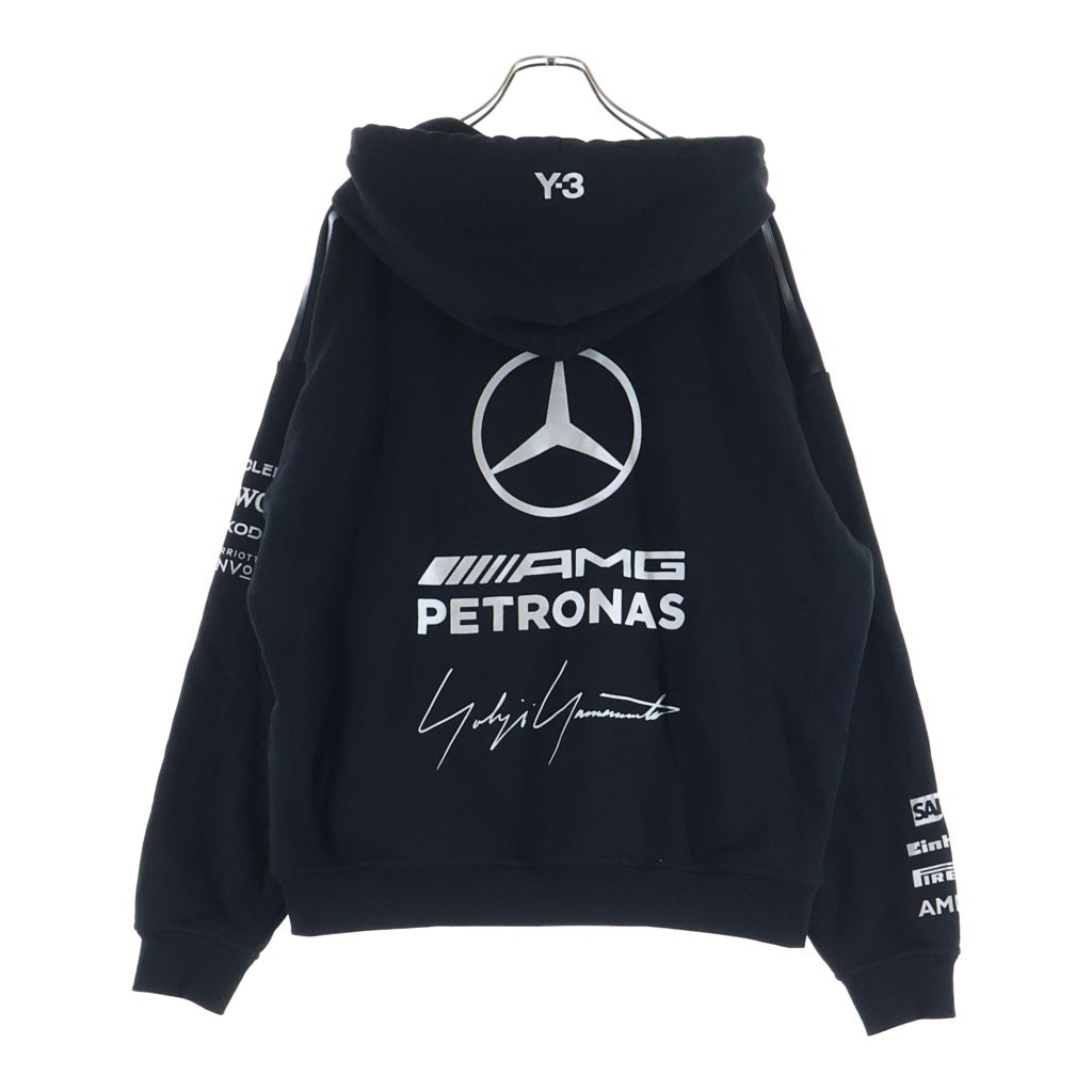 Y-3(ワイスリー) MERCEDES-AMG PETRONAS FORMULA 1 TEAM TEAM HOODIE メルセデスAMG プルオーバーパーカー ブラック KR2392