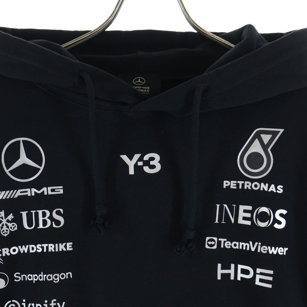 Y-3(ワイスリー) MERCEDES-AMG PETRONAS FORMULA 1 TEAM TEAM HOODIE メルセデスAMG プルオーバーパーカー ブラック KR2392