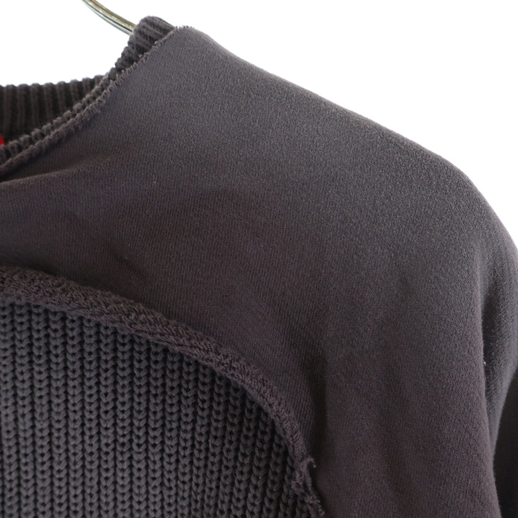 DIESEL(ディーゼル) K-OSBERT Ripped Cotton Sweatshirt レイヤードコットンニット A12451 ブラウン