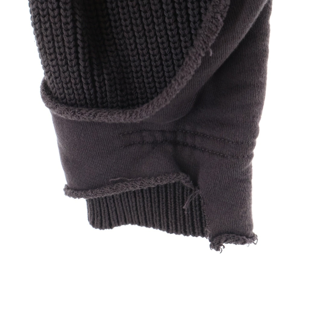 DIESEL(ディーゼル) K-OSBERT Ripped Cotton Sweatshirt レイヤードコットンニット A12451 ブラウン