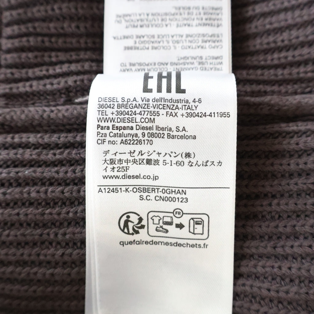 DIESEL(ディーゼル) K-OSBERT Ripped Cotton Sweatshirt レイヤードコットンニット A12451 ブラウン