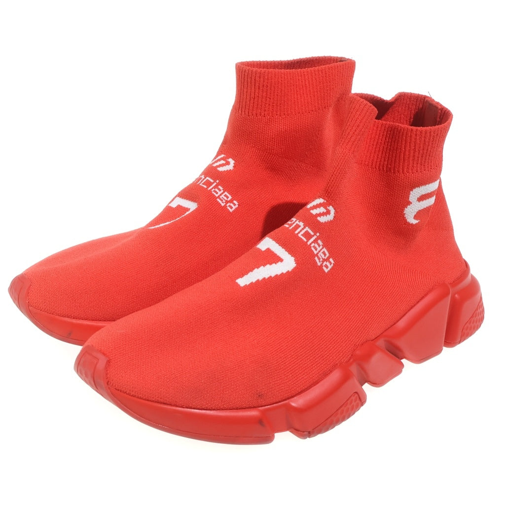 BALENCIAGA(バレンシアガ) Knit Fabric Speed Soccer Runner 645734 ニットファブリック スピードランナー ソックスハイカットスニーカー レッド