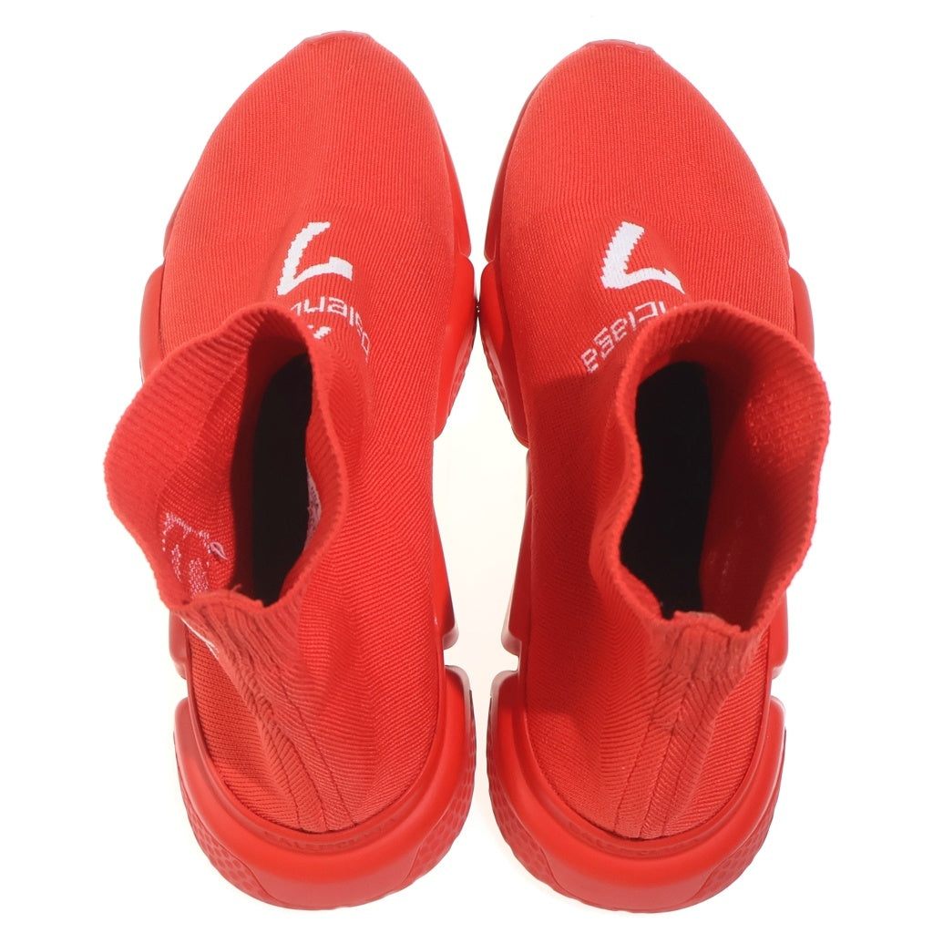 BALENCIAGA(バレンシアガ) Knit Fabric Speed Soccer Runner 645734 ニットファブリック スピードランナー ソックスハイカットスニーカー レッド