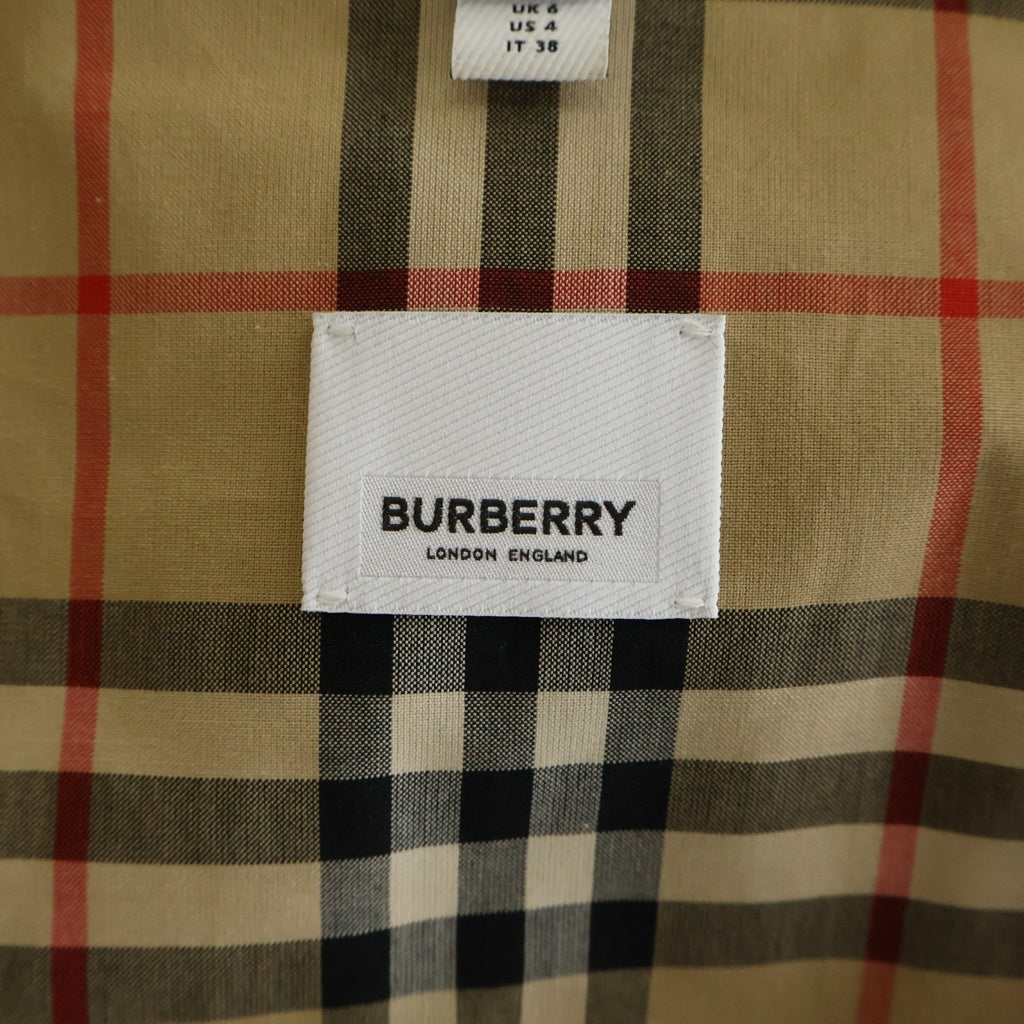 BURBERRY LONDON(バーバリーロンドン) Wildhill Love Logo 裏ノバチェック レザー切替 ベルト付き フルジップ ジップアップ ジャケット ブルゾン 8037312 べージュ