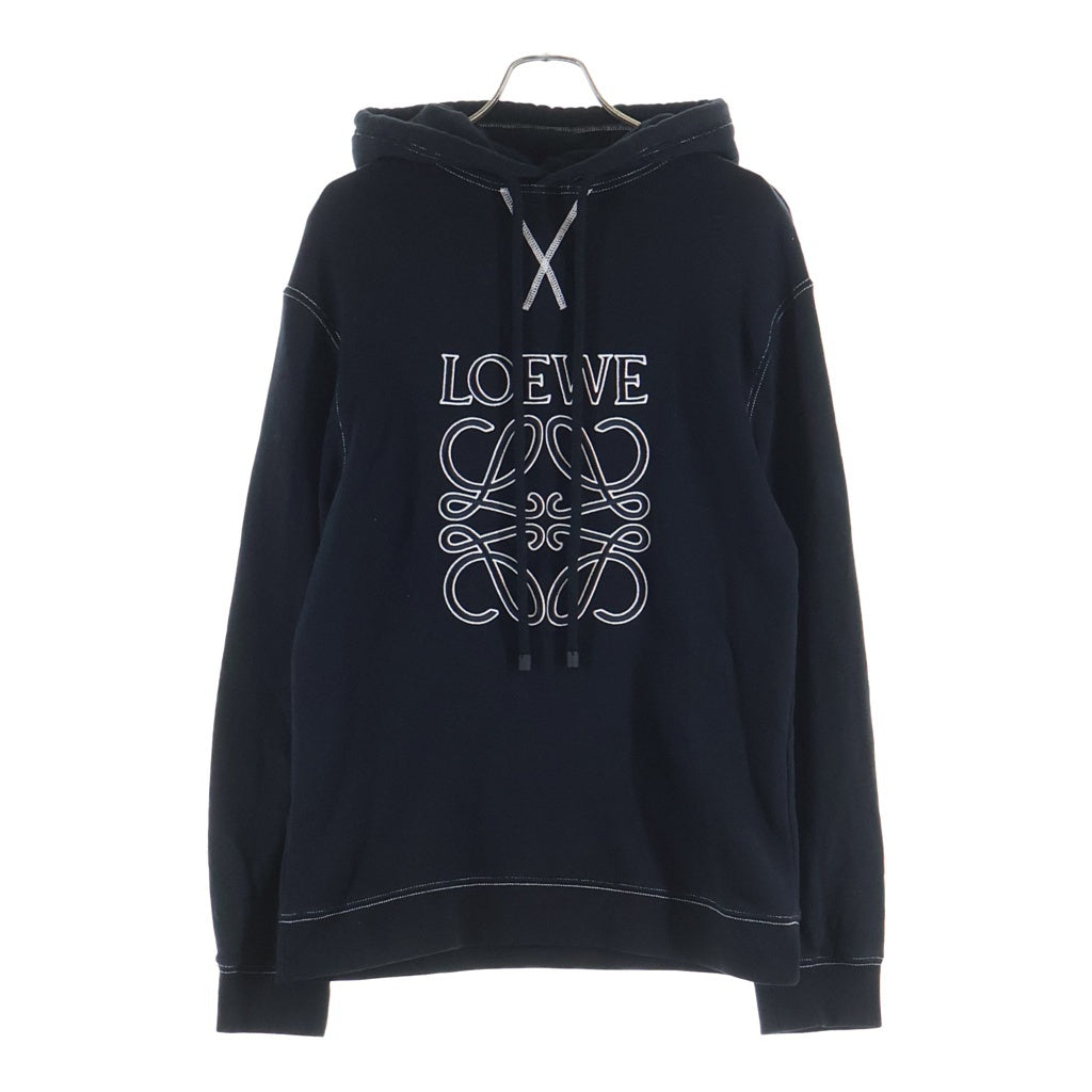 LOEWE(ロエベ) アナグラム フロント刺繍ロゴ プルオーバーパーカー ブラック