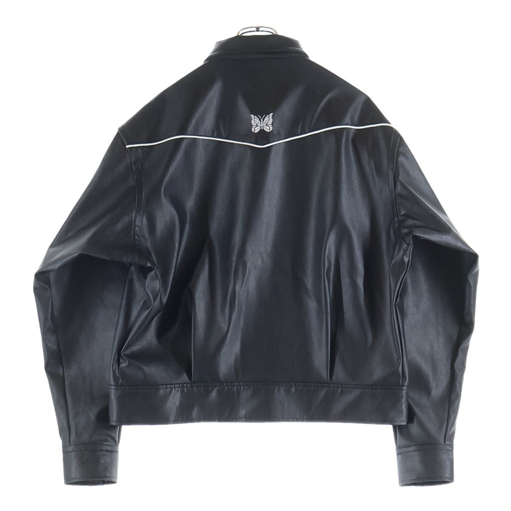 Needles(ニードルス) NUBIAN別注 PIPING COWBOY JACKET シンセティックレザー パイピング カウボーイ ジャケット ブラック RW1653