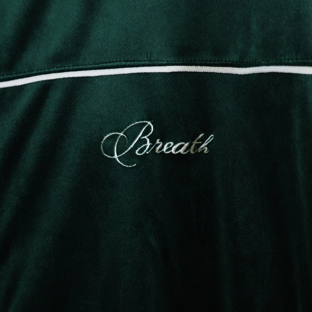 BREATH(ブレス) SCRIPT LOGO PIPING VELOUR JACKET スクリプト ロゴ パイピング ベロア ジャケット グリーン BR25SS-C5024