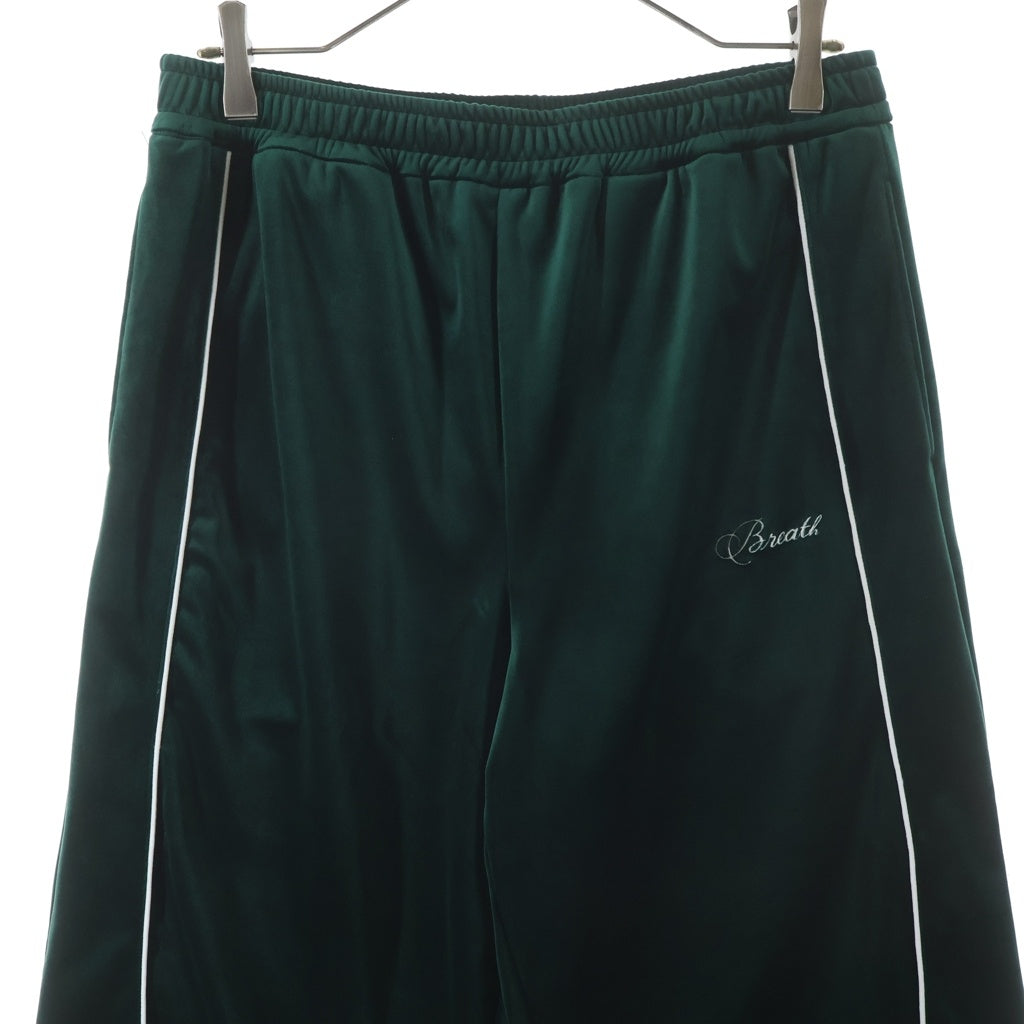 BREATH(ブレス) SCRIPT LOGO PIPING VELOUR PANTS スクリプト ロゴ パイピング ベロア パンツ グリーン BR25SSーP1021