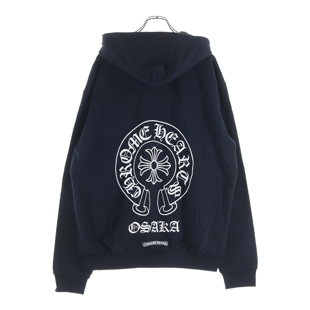 CHROME HEARTS(クロムハーツ) SWTSHRT HD ZIP 大阪限定バックホースシュープリントダガージップパーカー フーディ ブラック